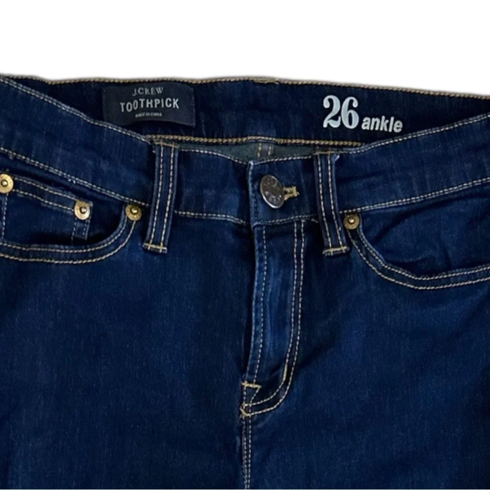 J. Crew Women’s Toothpick Skinny Ankle Jeans Size 26 Dark Blue Jeans Like New